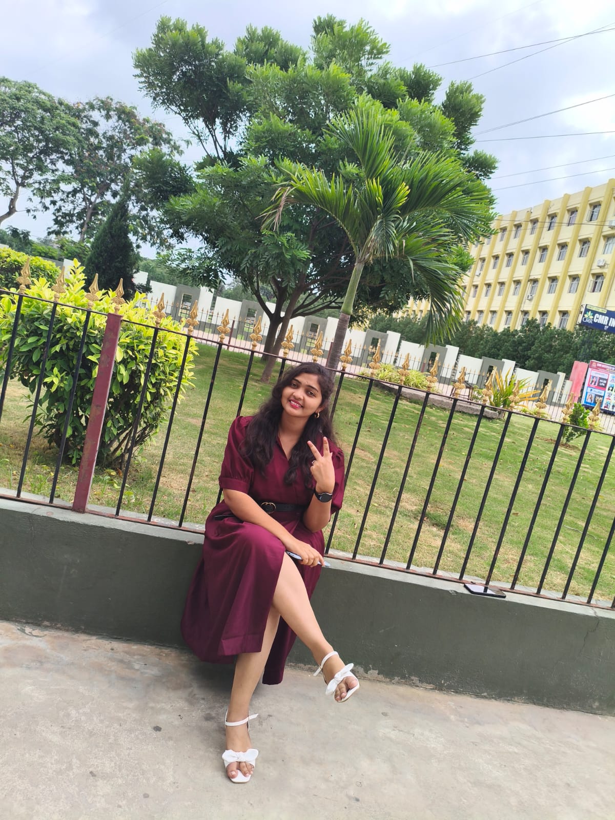 Elegant Maroon Belted Midi Dress – Party & Casual Wear